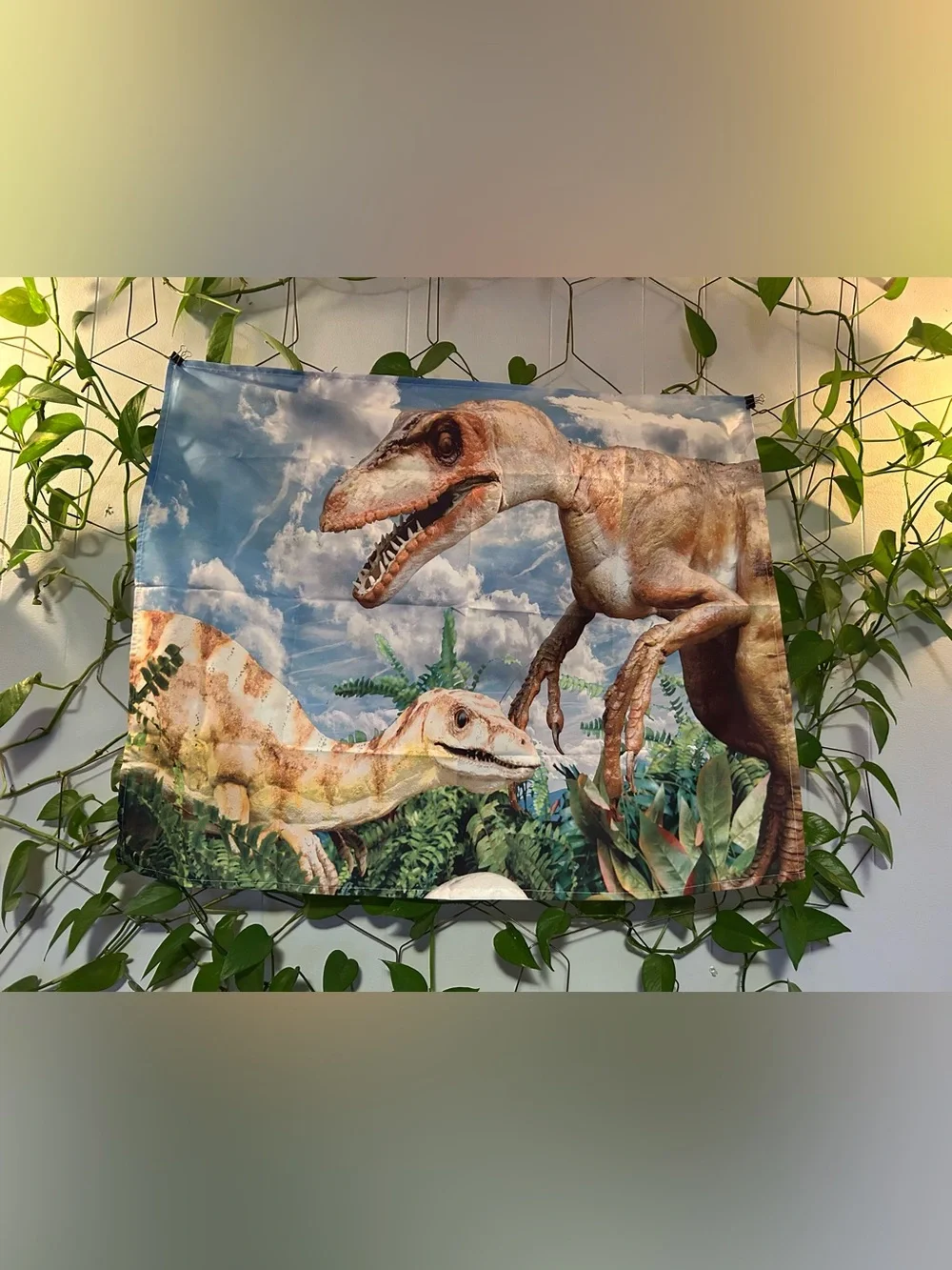New tapestry home wall decor dinosaur Jurassic Park boy room fossil Velociraptor